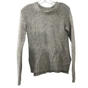 Kenar Womens Oatmeal Beige Marl Chunky Knit Button Back Sweater Small Raglan S